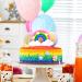 Rainbow Cake Topper Soft Pottery Rainbow Heart Cloud Cake Decorations Colorful Rainbow Cupcake Topper personalized Cake Topper Reusable Happy Birthday Cake Topper Birthday Party Decorations Supplies - Buy Online on GoSupps.com
