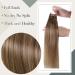 LaaVoo Microring Human Hair Extensions - Ombre Brown Light Brown Balayage & Golden Blonde - 60cm 50g Pre-Bonded Micro Loop #8/16/8 - Shop Internationally! - Buy Online on GoSupps.com