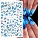 Blue Butterfly Nail Art Stickers Decals - 6 Sheets Self Adhesive Manicure Tips for Women and Girls - Buy Online on GoSupps.com