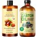 Yoken Organic Castor Oil & Jojoba Oil Set: 16oz Each 100% Pure & Natural EWG Verified Cold Pressed - Best Carrier Hydrating & Nourishing Facial & Hair Oil