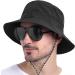 FEICUI Quick Dry UV Protection Bucket Hat - Black | Men Women Outdoor Boonie Hat - Buy Online on GoSupps.com