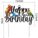 Parrot Birthday Cake Topper Tropical Bird Themed Birthday Decoration Parrot Happy Birthday Cake Pick Toucan Parrot Party Cake Decor for Flying Birds Baby Shower Supplies - Buy Online on GoSupps.com