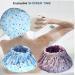 2Pcs Satin Lined Waterproof Shower Cap for Women - Extra Large Reusable Adjustable Double Layers - Blue Purple Flower Design - Buy Online on GoSupps.com