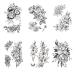 Black Rose Temporary Tattoos Flowers Tattoo Sticker Sexy Waterproof Fake Body Art - 6 Sheet