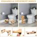 Squatting Toilet Stool - 8 Inch Bamboo Potty Stool for Adults & Children | Foldable Bathroom Poop Stool with Non-Slip Mat - Buy Online on GoSupps.com