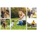 Pecute 4-in-1 Waterproof Dog Feed Bag - Snack & Treat Holder with Poop Bag Holder Adjustable Strap & Foldable Water Bowl (Black/Green) - Buy Online on GoSupps.com