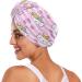 Wavy Pink Cat Dry Hair Cap | 2 Piece Quick Drying Towel Set with Button Headband | Super Absorbent & Soft Comfort for All Hair Types - Buy Online on GoSupps.com