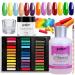 36 Soft Pastel Colored Chalks 150ml Acrylic Liquid Kit Acrylic Powder and Liquid Set Acrylic Nail Starter Kit with Nail Brush & Cup for DIY Colorful Acrylic Nail Powder