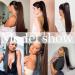 Clip In Ponytail Hair Extension - Ombre Brown Straight Wrap Around Synthetic Hairpiece for Women | 22 inch - GBMW046 - Buy Online on GoSupps.com