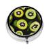 Green Kiwiround Pill Box 3 Compartments Round Pill Box Organizer for Purse Or Pocket &*Portable Travel Pill Box