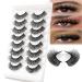 Russian Strip Fake Eyelashes(8 Pairs) Simulation + 3D Effect Soft Curl + Enlarge The Eyes Fluffy Natural Reusable for Newcomers/Parties Weddings F