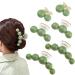 6 PACK Hair Claw Clamps Green Pearl Hair Barrettes Medium Small Non Slip Clips Hair Accessories for Women and Girls (3 Size)