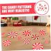 DOITOOL 1 Sheet Candy Wall Sticker Christmas Sticker Red White Peppermint Sticker Decorative Floor Sticker - Buy Online on GoSupps.com