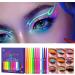 Color Liquid Eye Liner | UV Fluorescent Rainbow Eye Liner 12 Colors Quick-Drying Waterproof - Highly Pigmented Long-Lasting Eye Makeup Kit Festival Accessories for Parties - Buy Online on GoSupps.com