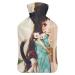 Girl and cat hot water bottle with cover plush bed bottle hand warmer for adults and children 26.5X15.3cm
