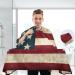 Shop Vintage American Flag Barber Cape - Waterproof Salon Hairdresser Cape for Men & Women - Adjustable Snap Closure for Home & Salon Use - Buy Online on GoSupps.com