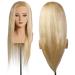 L'IMAGE ELENA Blonde styling head with 50 cm real hair with eyelashes