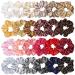 24 Pcs Satin Silk Hair Scrunchies Soft Hair Ties Fashion Hair Bands Hair Bow Ropes Hair Elastic Ponytail Holders Hair Accessories for Women and Girls 4.5 Inch (Pack of 24) Multi-colored