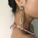 Xerling Shiny Rhinestones Fringe Chain Boho Chandelier Tassel Earrings Gold Bling Crystal Tassel Stud Dangle Drop Earrings for Women Girls Bridal Earrings Wedding Prom (Gold)