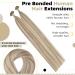 Ugeat 35cm Keratin Bonding Real Hair Extensions - U Tip 1g/Strands Ash Blonde Highlights (#18P613) - 50 Strands 14 Inch Quality Real Hair - Buy Online on GoSupps.com
