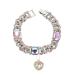 Glitter King Silver Cat Collar Puppy Zircon Cuban Link Chain Handmade Giamond Heart Pendant Pet Jewelry S(10.1") Silver