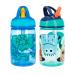 Nuby Flip-it Kids On-The-Go Printed Water Bottle with Bite Proof Hard Straw - 12oz / 360 ml 18+ Months 2 pk Prints May Vary Colors May Vary