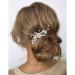 Bridal Hair Comb Silver Flower Wedding Hairpiece Crystal Side Combs for Women - A-Silver - Buy Online on GoSupps.com
