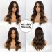 Blonde Unicorn Ombre Brown Long Wavy Curly Synthetic Wig - Shoulder Length Middle Part Women's Wig in Dark Brown Medium Length - Buy Online on GoSupps.com