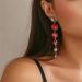 Feylie Halloween Blood Stained Pearl Earrings | Long Tassel Drops | Imitation Barrels Quasten Jewelry for Women & Girls - Buy Online on GoSupps.com