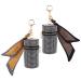 Framendino 2 Pack Lipstick Case Keychains Rhinestone Lipstick Organizer Leather Lip Gloss Bag Mini Lipstick Case Lipstick Holder Travel Lip Gloss Makeup Storage Case for Fingernail Polish (Black)