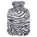 Heat bottle 2 l Warbutel with a soft plush cover discharge -proof vice surface for winter sports outdoor back neck and leg cold muscle pain and cramps (zebra -pattern)