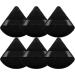 Powder Puff Face Soft Triangle Makeup Puff for Loose Powder Wedge Shape Velour Cosmetic Sponge for Contouring Under Eyes and Corners Beauty Makeup Tools (6pcs  Black) 6pcs Black