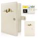 Motherpass cover leather mother pass organizer with magnetic closure mother pass protective cover with subjects for storing ultrasound images and vaccination pass etc. gifts for pregnant (cream foot)