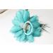 Turquoise Flower Feather Bead Corsage Hair Clips Fascinator Set - Buy Online on GoSupps.com
