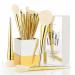 Ducare make-up brush 15 pieces brush set make-up with luxury holder high-quality synthetic foundation brush rouge eyeshadow makeup brushes gift sets make-up brush set golden