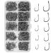500PCs fishing hook carbon steel fishing hook set 10 sizes fishing hooks with barn hook fish hook with hole worm bait hook fishing hooks with eyelet for salt water and fresh water fishing accessories with plastic box