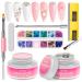 SUPWEE Builder Gel Nail Kit 2 Colors Nail Extension Gel 60g Clear Nude UV/LED Nail Strengthen Hard Gel Nail Art Manicure Set With Nail Brush & Nail Forms Clear and Nude