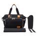 Axcone SAC Langer Pour B b Fourre-Tout Sac Langer Imperm able Avec Matelas Langer Et Porte T tine Sac de Voyage Sac Bandouli re Schwarz