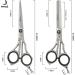 Kimex London Professional Hair Scissor Set - Stainless Steel Cutting Shears for Hairdressers and Barbers | Includes Thinning Scissor, Razor, Combs, and Leather Cover - Silver - Buy Online on GoSupps.com