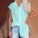 Women Summer Linen Loose Fit Blouses Solid Tops Ladies Cute T Shirt Casual Party Evening Wedding Short Sleeve Tunic Top V Neck Oversized Tshirt 3831-qppoj-b-mintgreen XXL - Buy Online on GoSupps.com