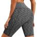 Women's High Waist Biker Shorts with Pockets | Tummy Control Spandex Leggings for Yoga Running & Exercise - Black & Gray - Buy Online on GoSupps.com