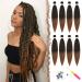 Feshfen Pre Stretched Extension Hair for Braids 65 cm 8 pieces Presed Braid Hair Extensions Yaki-Textur Syz Braoiding Hair extension black up to light Auburn 65 cm (8 Pack) T1B/30# AUBURN