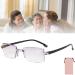 Lsntuu Sapphire High Hardness Anti Blue Light Intelligent Dual Focus Reading Glasses Dual Focus Reading Glasses for Man Women (1.5 Diopters Purple Blue) 1.5 Diopters Purple Blue