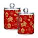 Gaireg Oriental Year of the Rabbit plastic bathroom glasses for cotton balls cotton swabs dental floss 2 pieces of oriental year of rabbit 2 pack