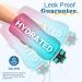 Myforest 2.2L Large Drinking Bottle - BPA-Free Time Marking Fall-Proof Folding Lock | 2200ml Cold/Hot Water Bottle in Cyan-Pink + Cleaning Brush - Buy Online on GoSupps.com