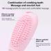 Travel Size Silicone Shampoo Bottle with Brush - Portable Leakage-Proof & Non-Slip Handle - Light Pink | Perfect for On-the-Go Use - Buy Online on GoSupps.com