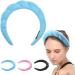 Pipihome Puffy Spa Headband for Women Sponge Terry Towel Cloth Fabric Head Band Puffy Makeup Headband for Skincare Face Washing Makeup Removal Shower Facial Mask (Blue)