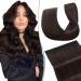 Elailite clip in extensions real hair 3/4 full head 1 part 5 clips hair part human hair smooth 45cm 50g #02 dark brown 45cm dark brown