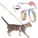 Pinenuts Cat Harness and Lead Set Escape Proof Cat Harnesses and Leash Soft Adjustable Cat Collars Rainbow Kitten Harness for Outdoor Walking