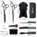 Aszwor Hair Cutting Scissors Set - 12 PCS Professional Hairdressing Shears Kit with Thinning Shears - Perfect for Home, Salon, Barber - Black - Buy Online on GoSupps.com